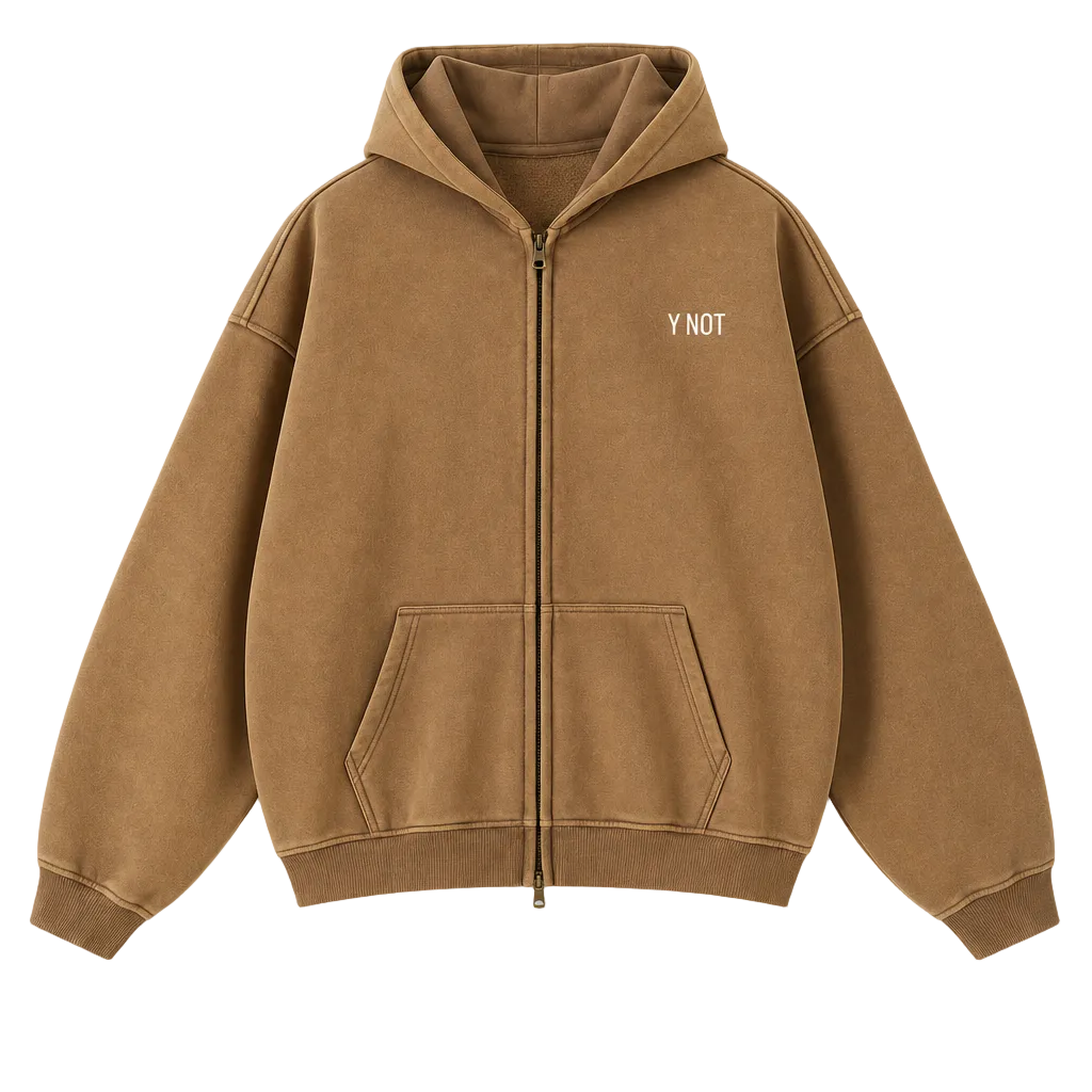 Vintage Oversized Full Zip Kangaroo Pocket Hoodie