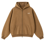 Vintage Oversized Full Zip Kangaroo Pocket Hoodie