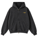 Vintage Oversized Full Zip Kangaroo Pocket Hoodie