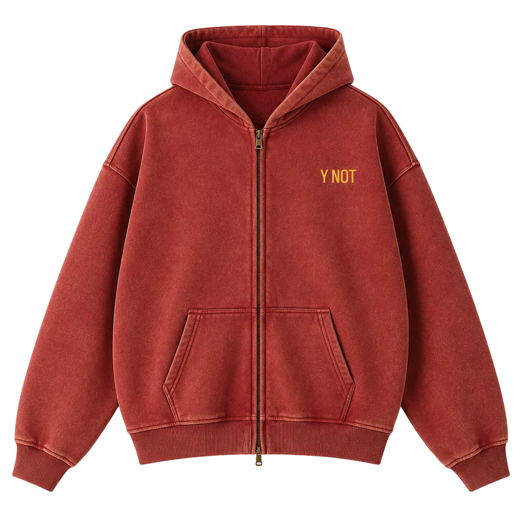 Vintage Oversized Full Zip Kangaroo Pocket Hoodie