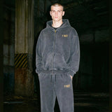 Vintage Oversized Full Zip Kangaroo Pocket Hoodie
