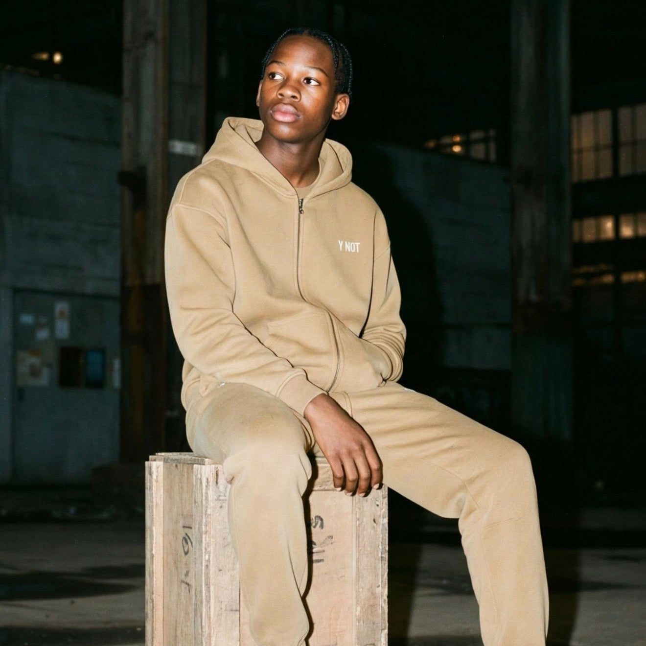 Vintage Oversized Full Zip Kangaroo Pocket Hoodie